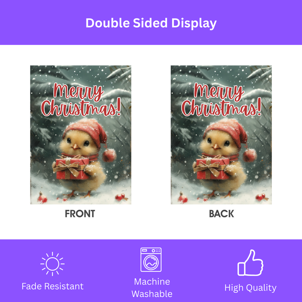 Christmas Chick Garden Flag
