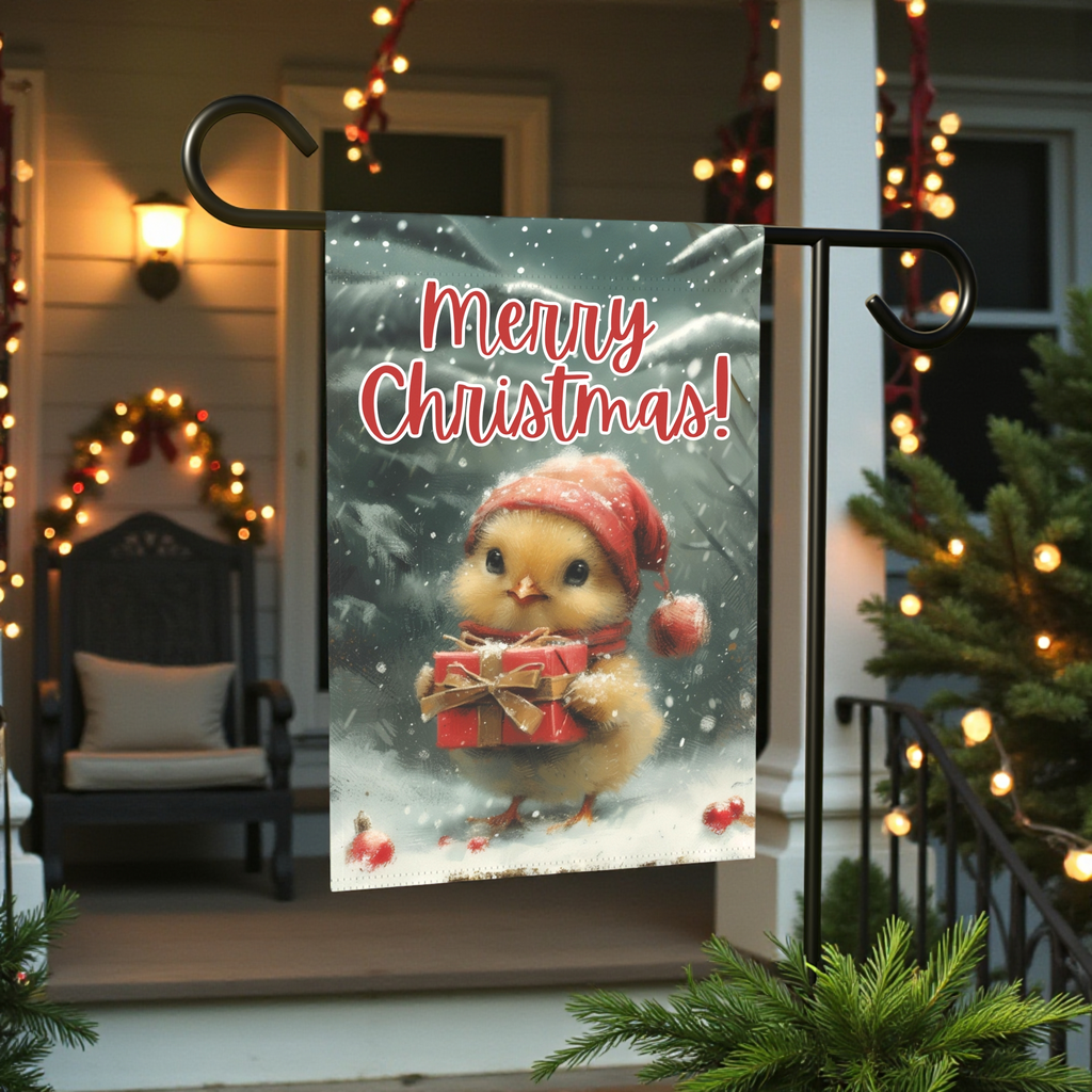 Christmas Chick Garden Flag