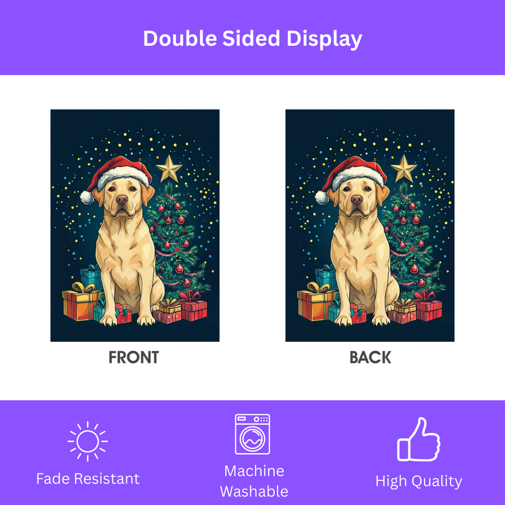 Christmas Labrador Retriever Garden Flag - double-sided design - Dragonfire Gardens