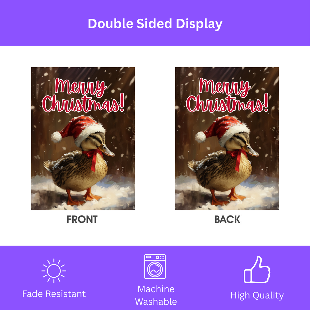 Merry Christmas Duckling Garden Flag - yard display - Dragonfire Gardens