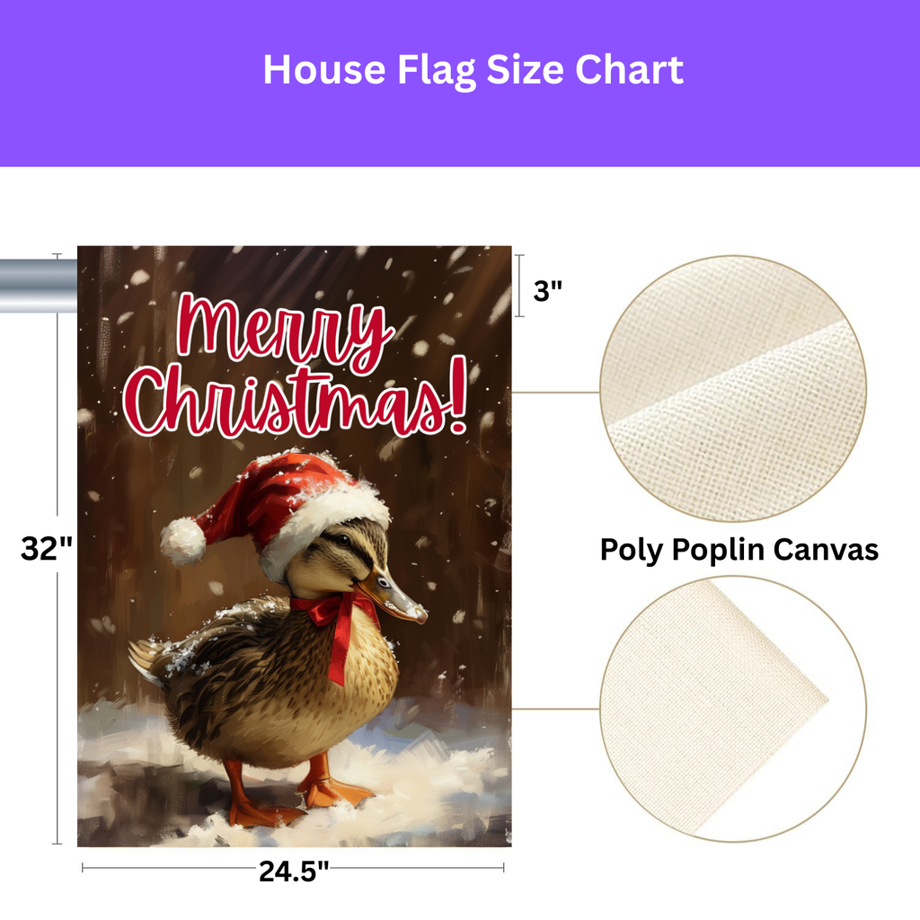 Merry Christmas Duckling Garden Flag - porch decor - Dragonfire Gardens