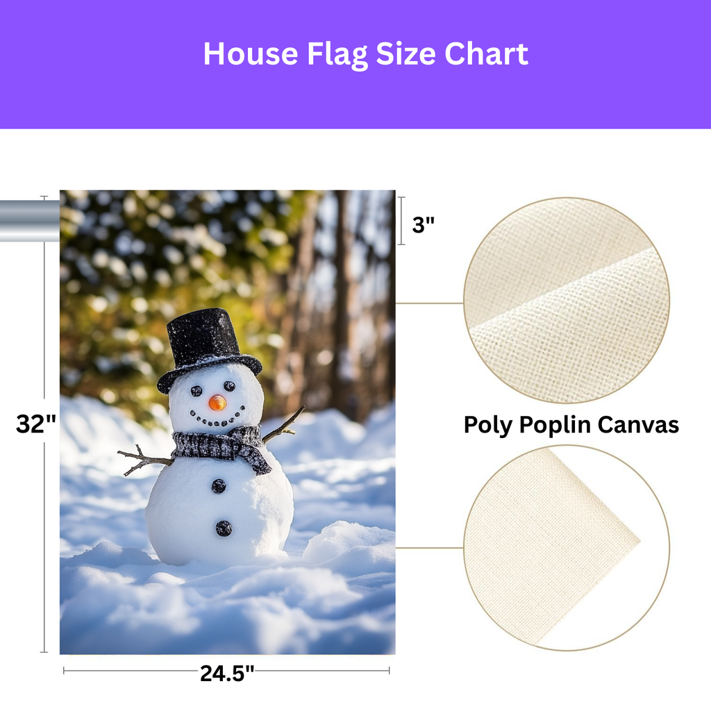 Winter Snowman Garden Flag - yard display - Dragonfire Gardens