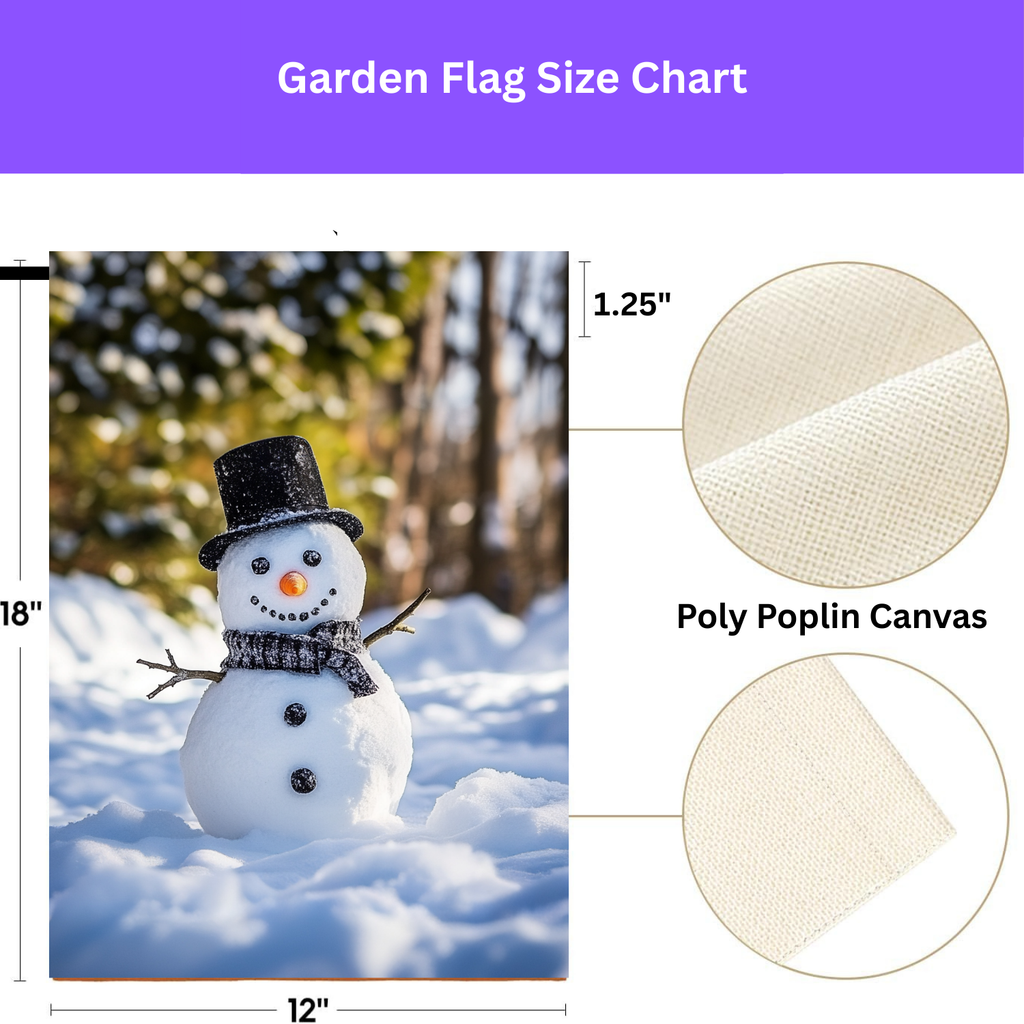 Winter Snowman Garden Flag - porch decor - Dragonfire Gardens