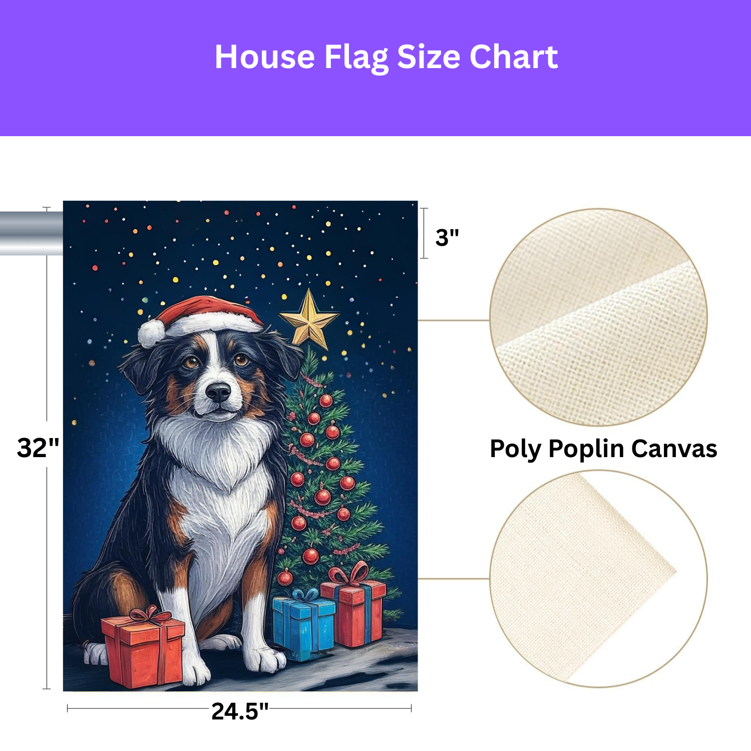 Border Collie Christmas Garden Flag - porch decor - Dragonfire Gardens