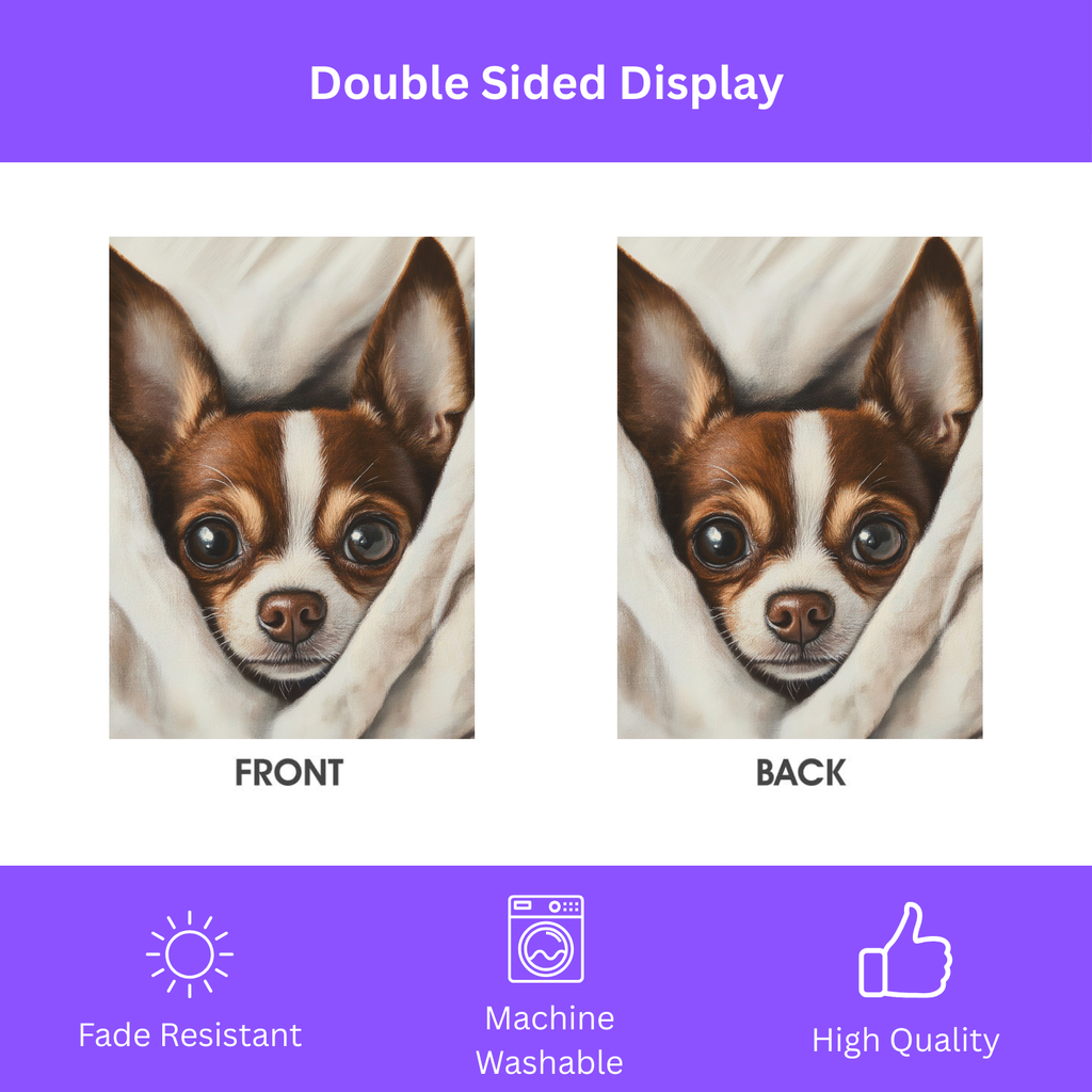 White Blanket Chihuahua Garden Flag