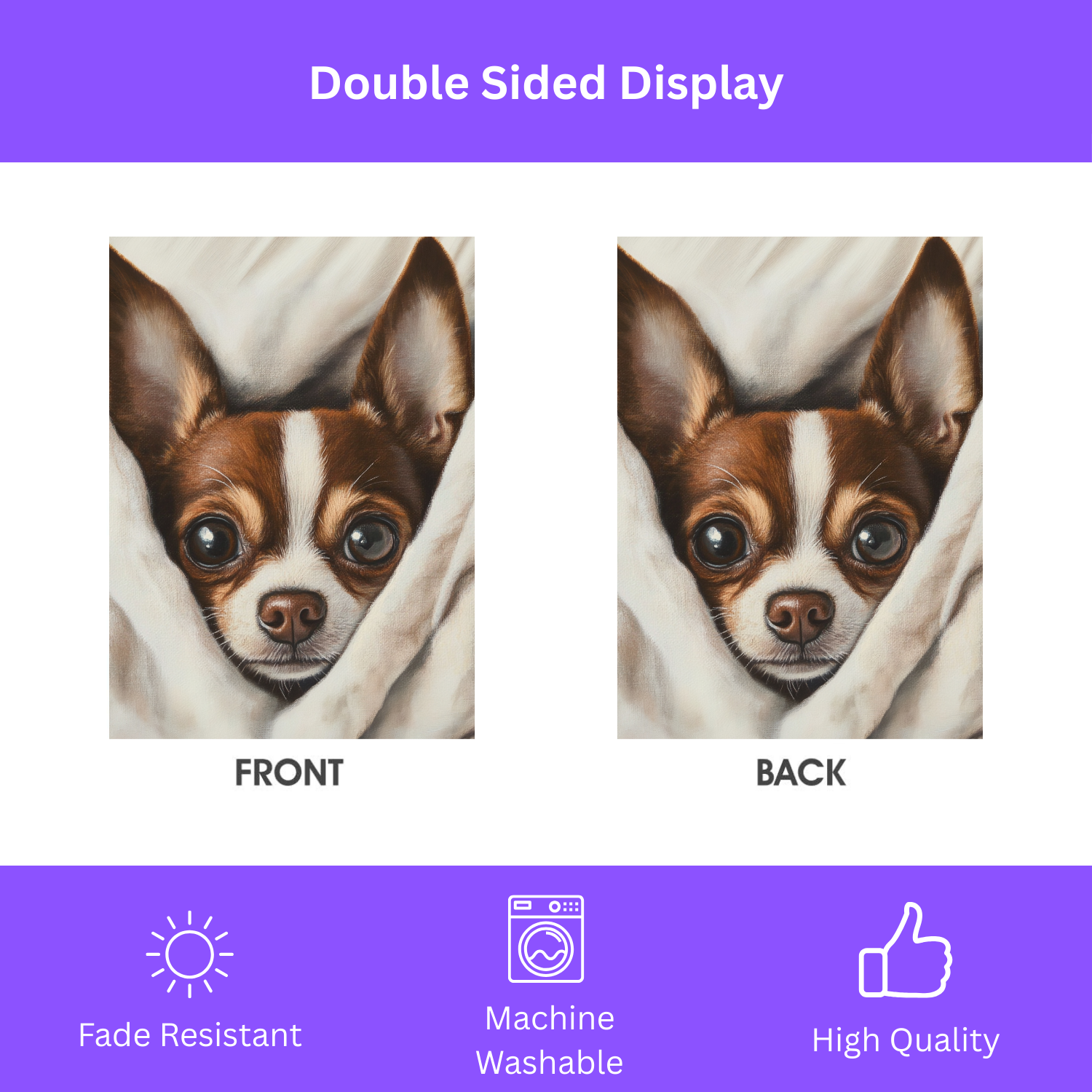 White Blanket Chihuahua Garden Flag