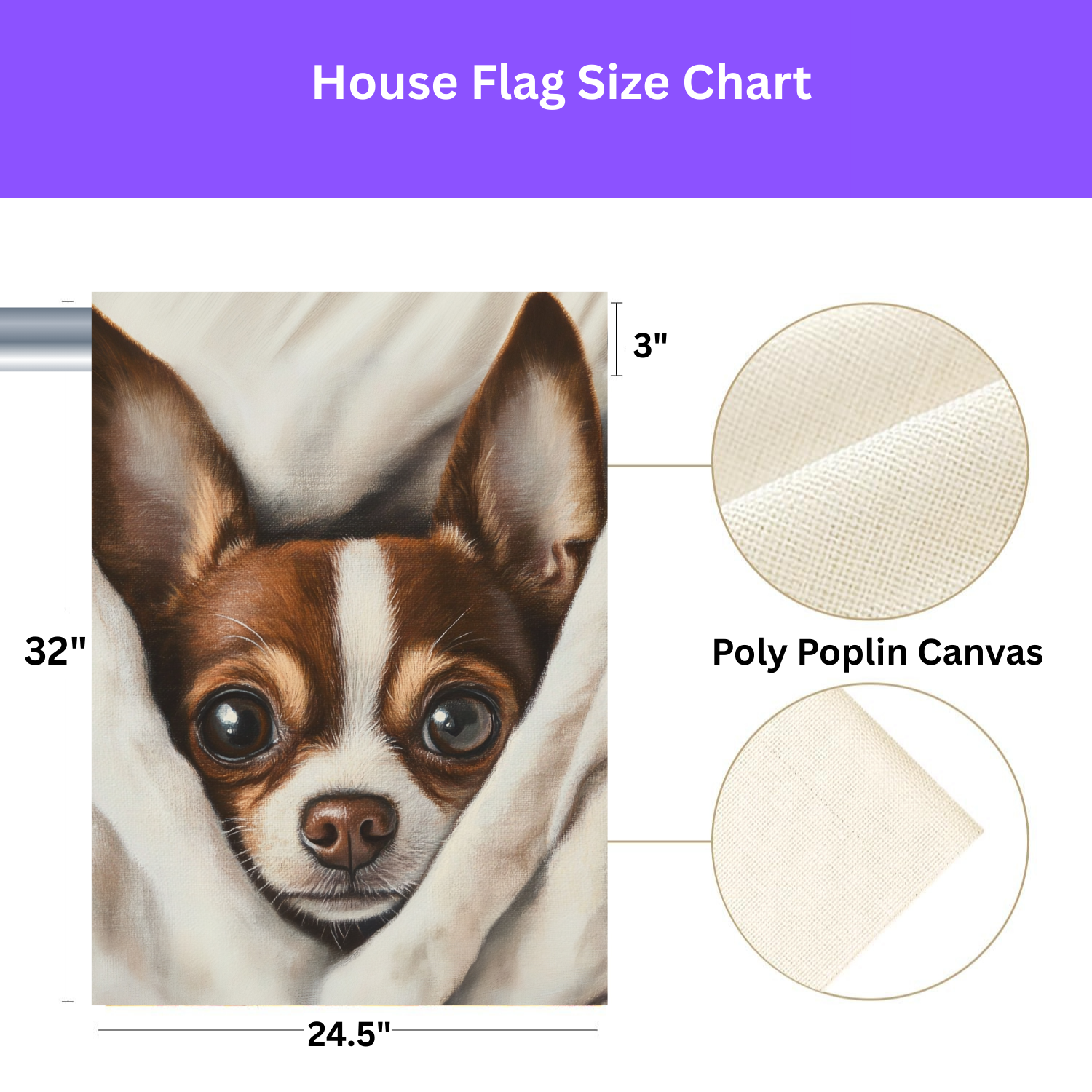 White Blanket Chihuahua Garden Flag