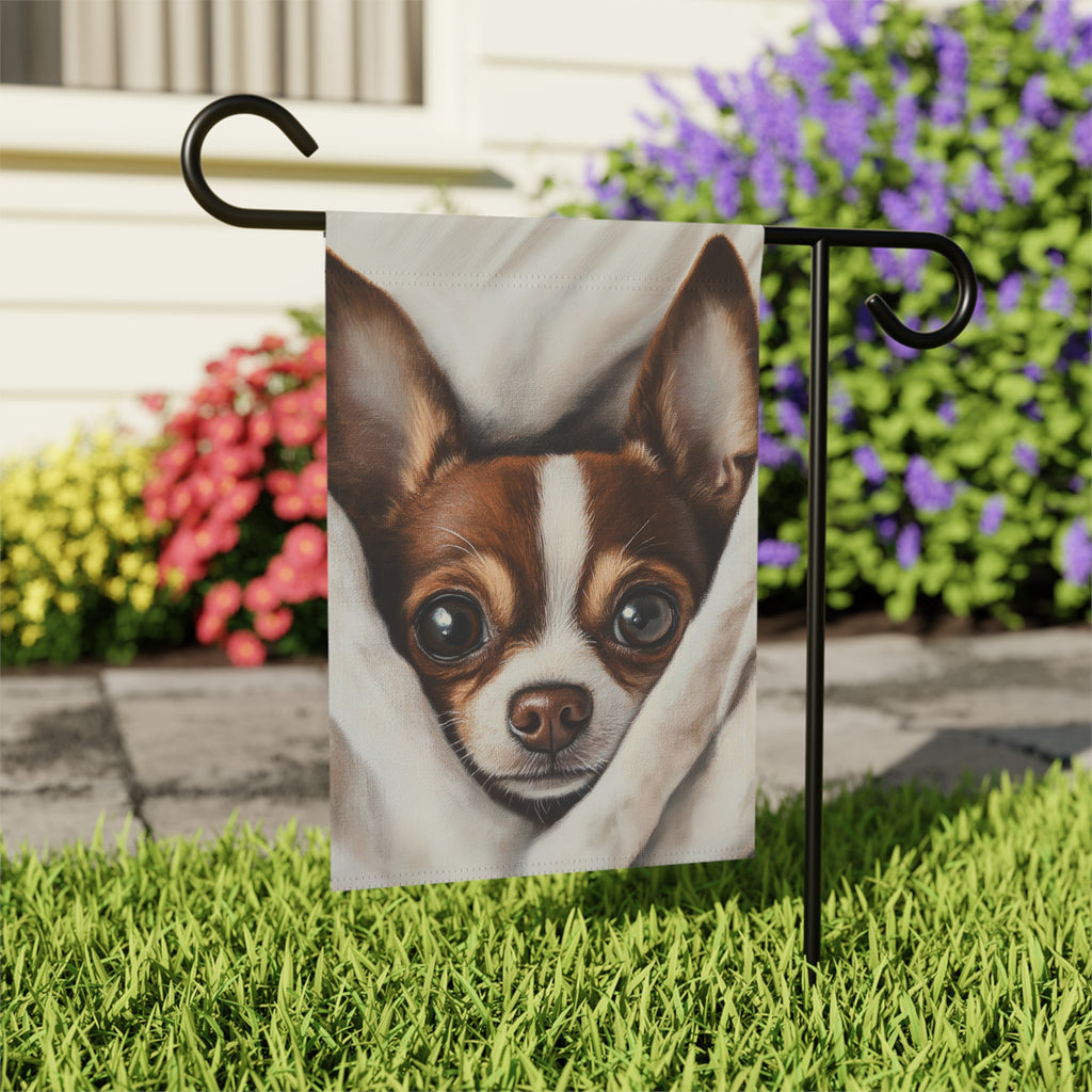 White Blanket Chihuahua Garden Flag