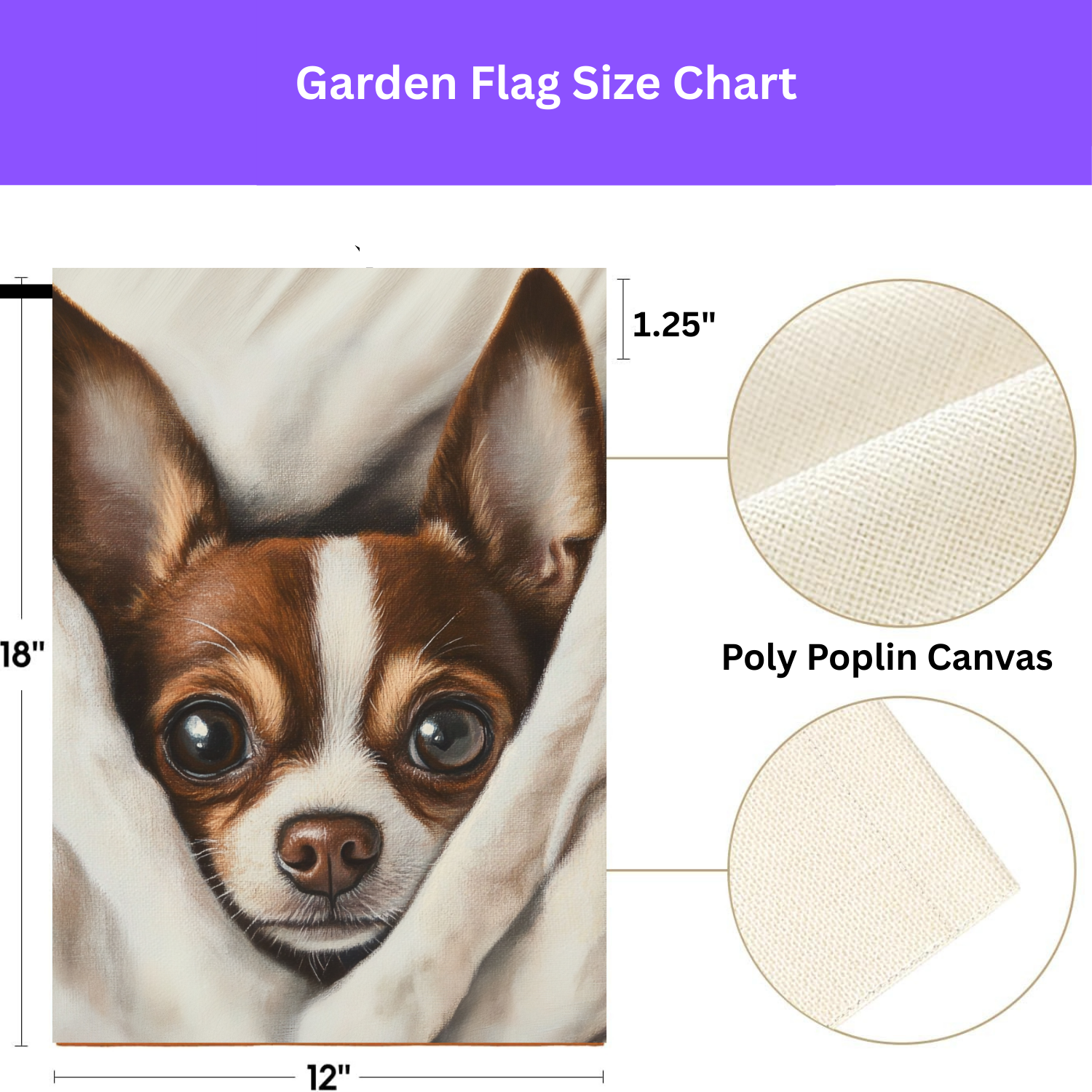 White Blanket Chihuahua Garden Flag