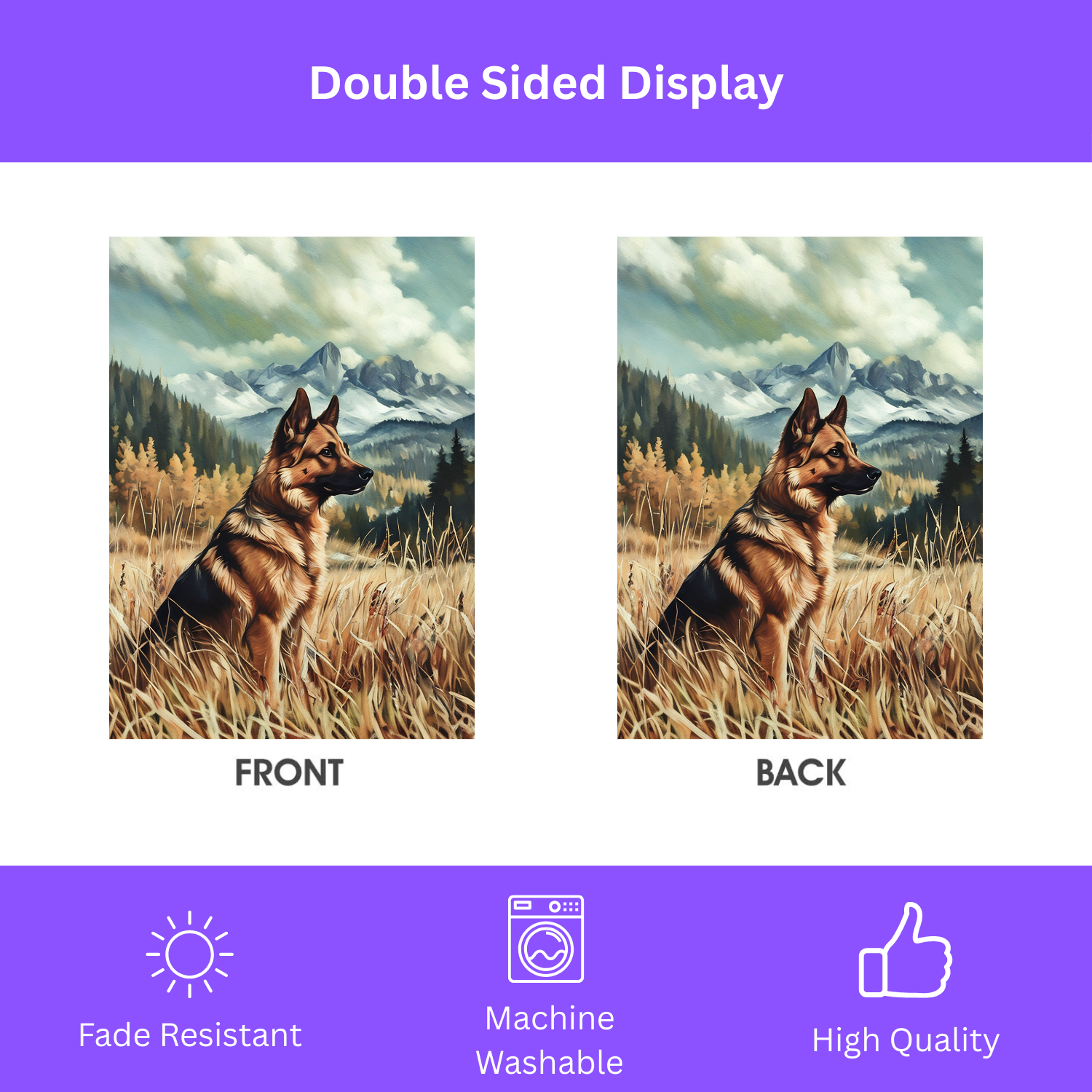 Mountain Range German Shepherd Garden Flag
