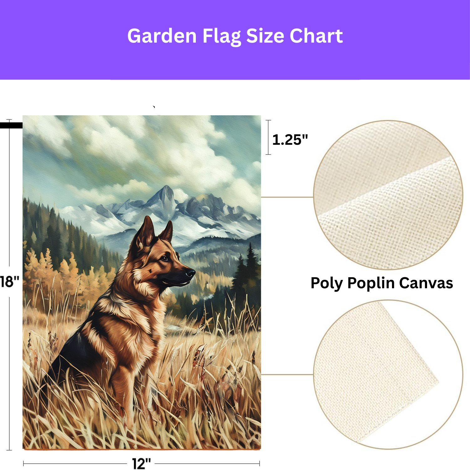 Mountain Range German Shepherd Garden Flag