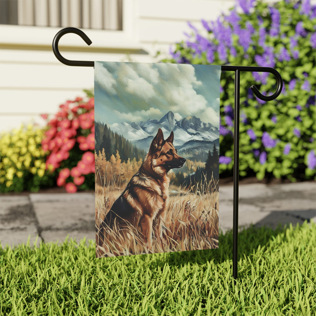 Mountain Range German Shepherd Garden Flag