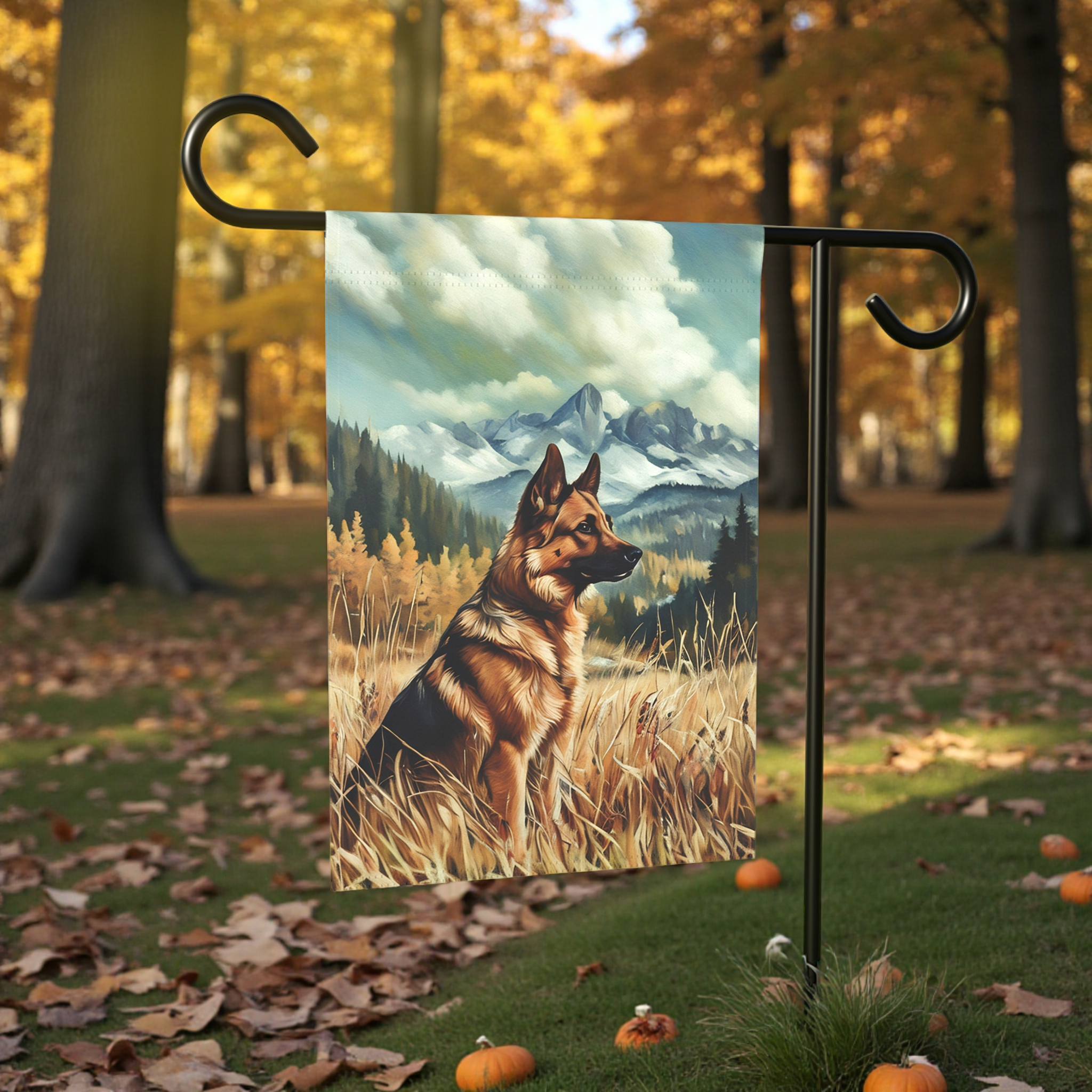 Mountain Range German Shepherd Garden Flag