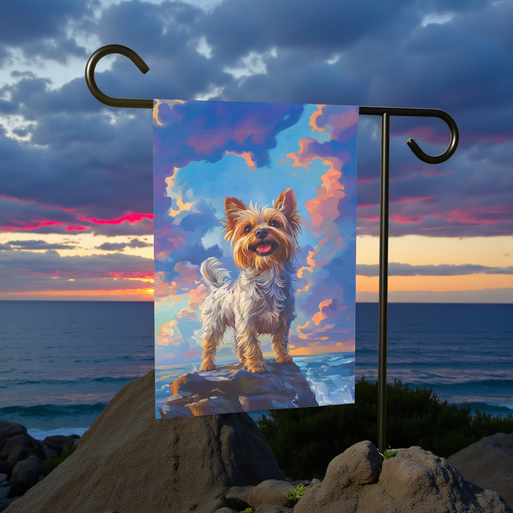 Yorkshire Terrier Sea Rock Garden Flag - yard display - Dragonfire Gardens