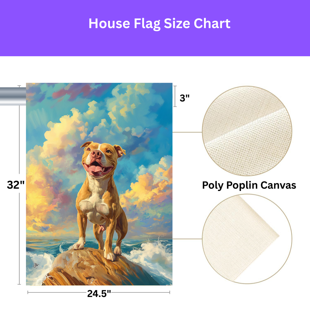 Pitbull Sea Rock Garden Flag - yard display - Dragonfire Gardens