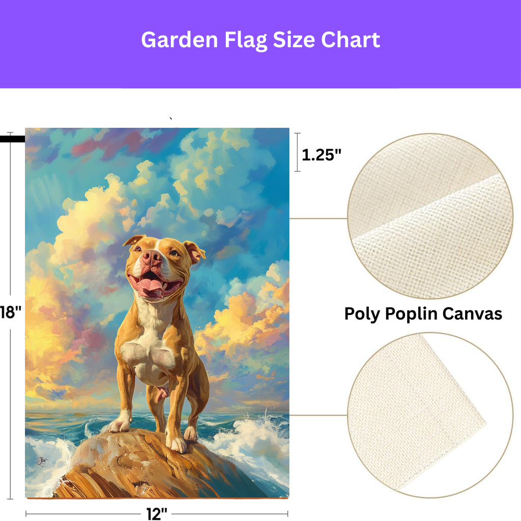 Pitbull Sea Rock Garden Flag - porch decor - Dragonfire Gardens