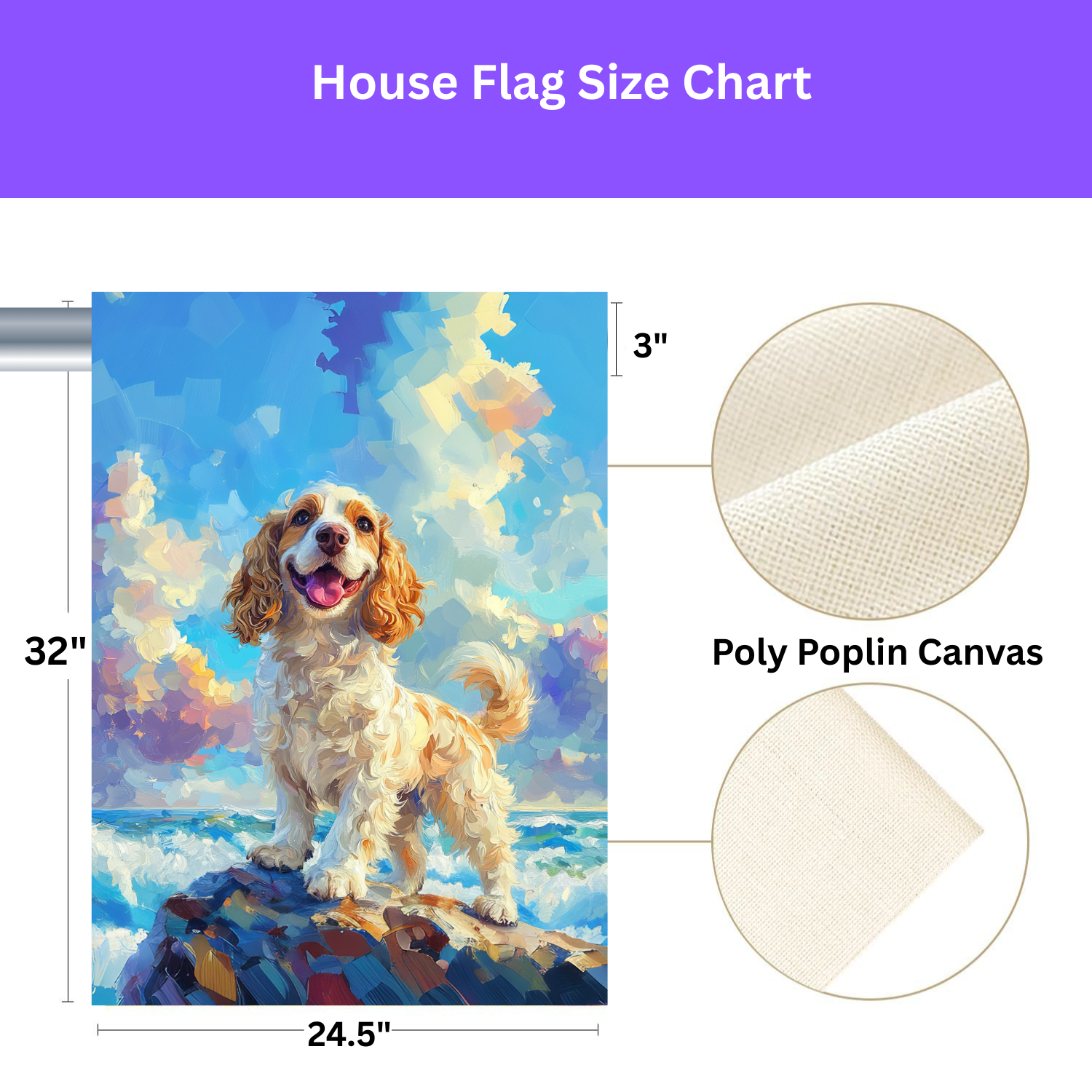 Sea Rock Cocker Spaniel Garden Flag - yard display - Dragonfire Gardens