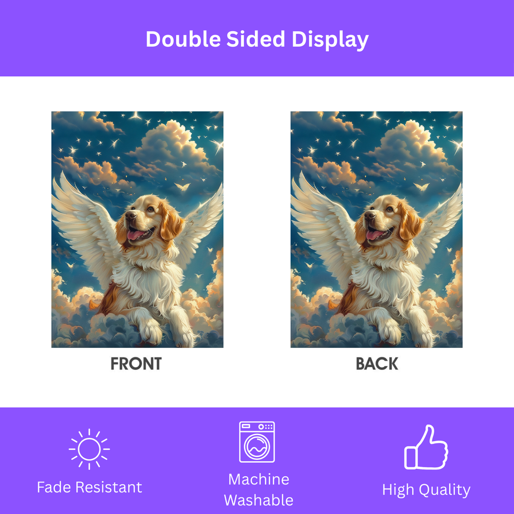 Angel Golden Retriever Garden Flag - yard display - Dragonfire Gardens