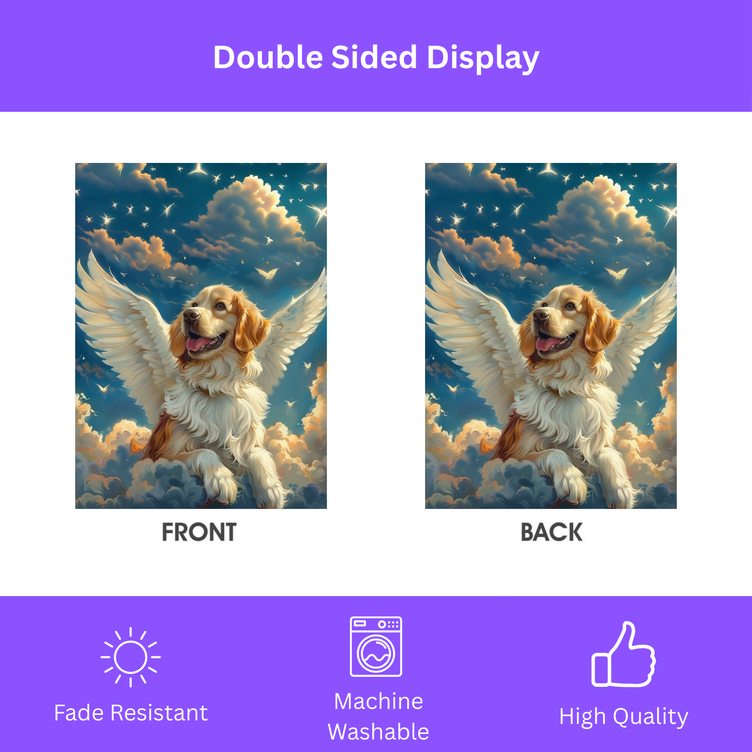 Angel Golden Retriever Garden Flag - yard display - Dragonfire Gardens