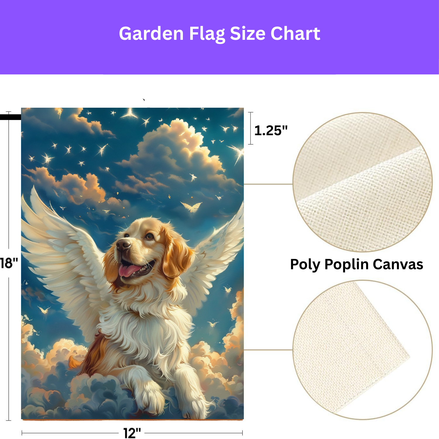 Angel Golden Retriever Garden Flag - porch decor - Dragonfire Gardens