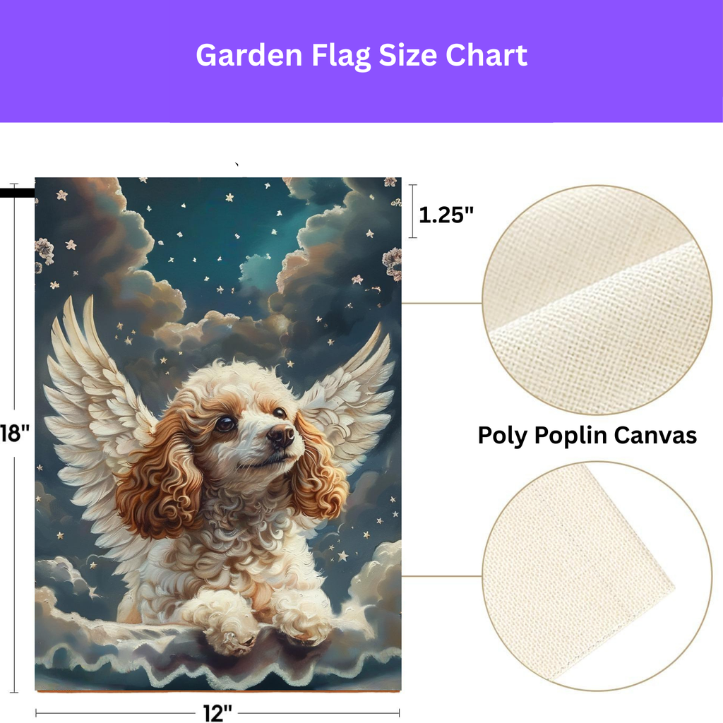 Angel Poodle Garden Flag - porch decor - Dragonfire Gardens