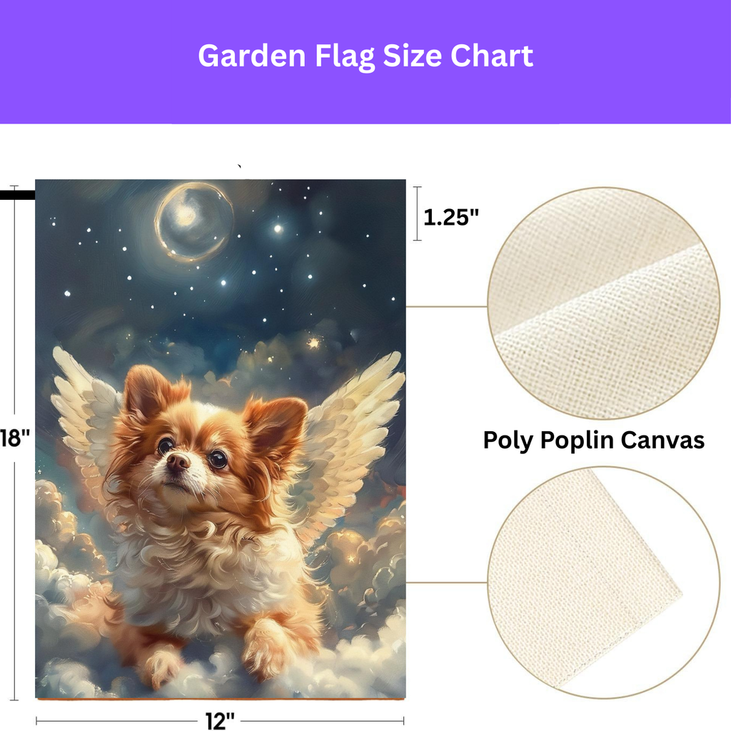 Angel Pomeranian Garden Flag - yard display - Dragonfire Gardens