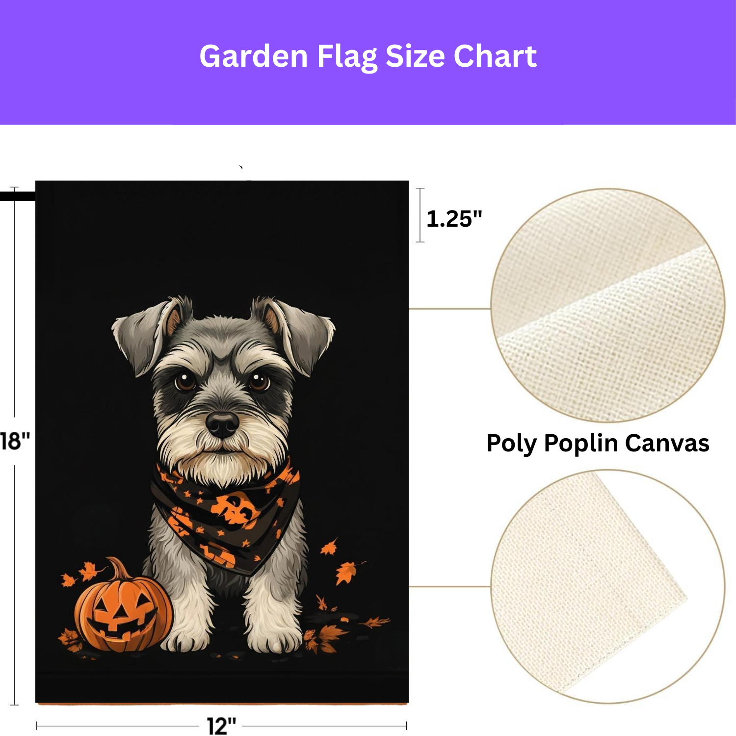 Little Pumpkin and Miniature Schnauzer Halloween Garden Flag - porch decor - Dragonfire Gardens