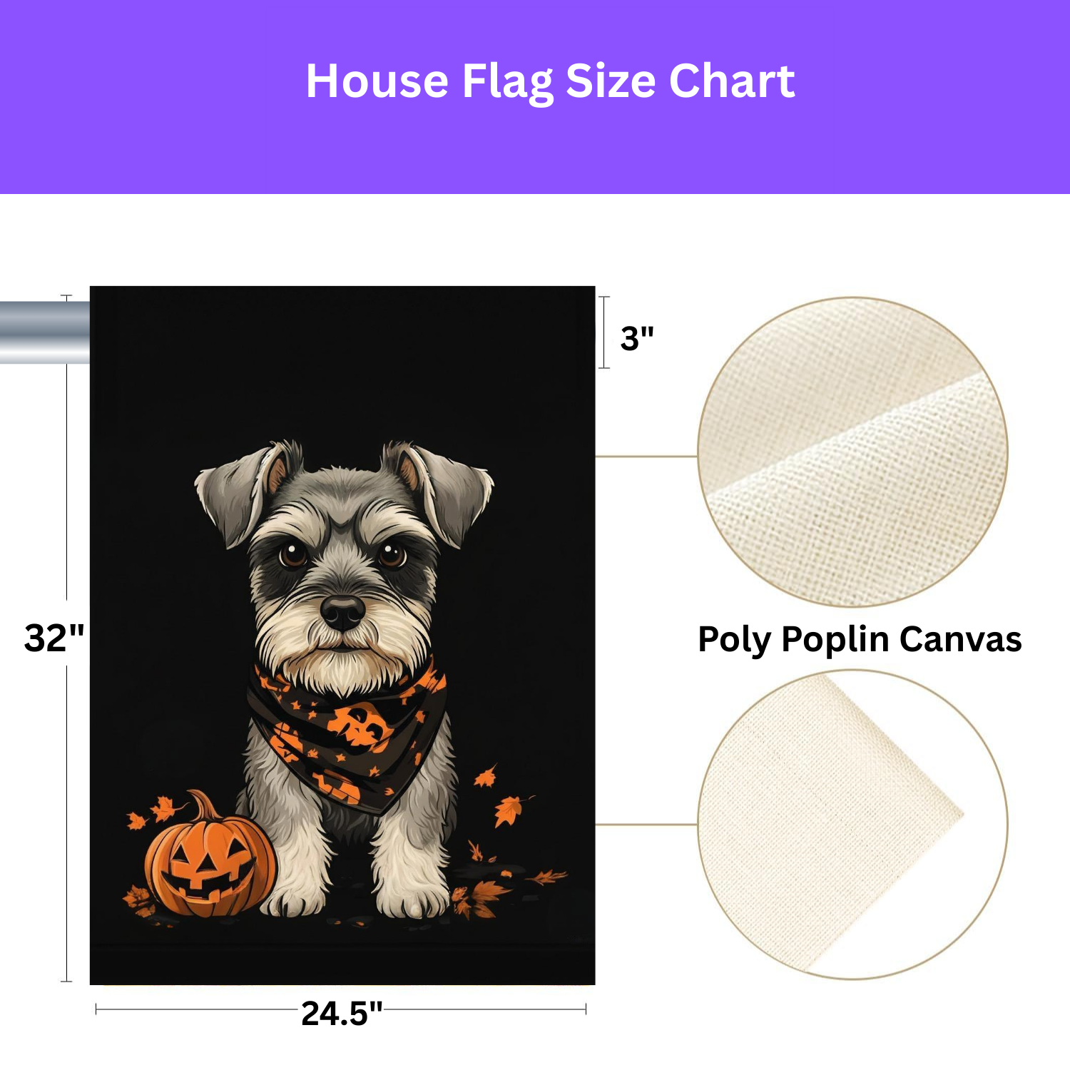Little Pumpkin and Miniature Schnauzer Halloween Garden Flag - yard display - Dragonfire Gardens