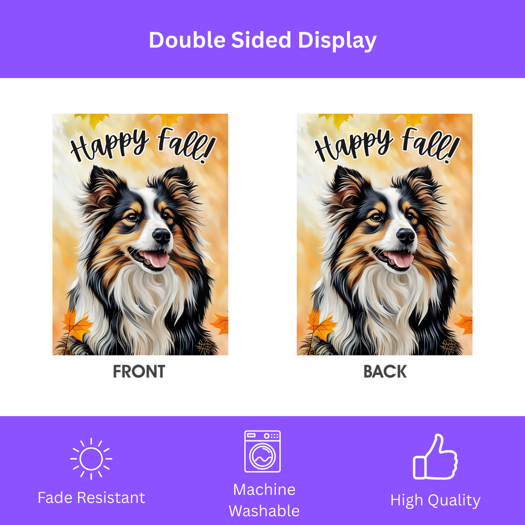 Happy Fall Sheltie Garden Flag