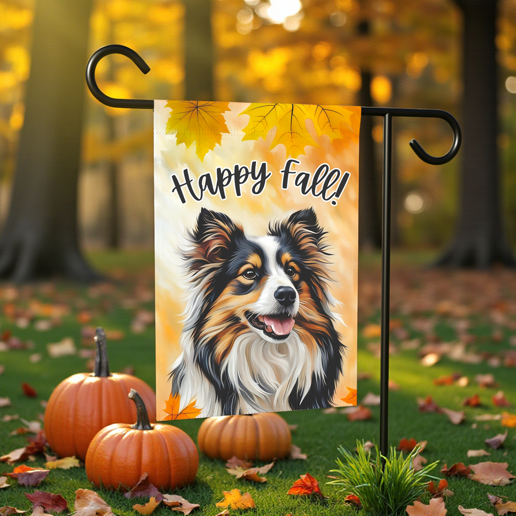 Happy Fall Sheltie Garden Flag
