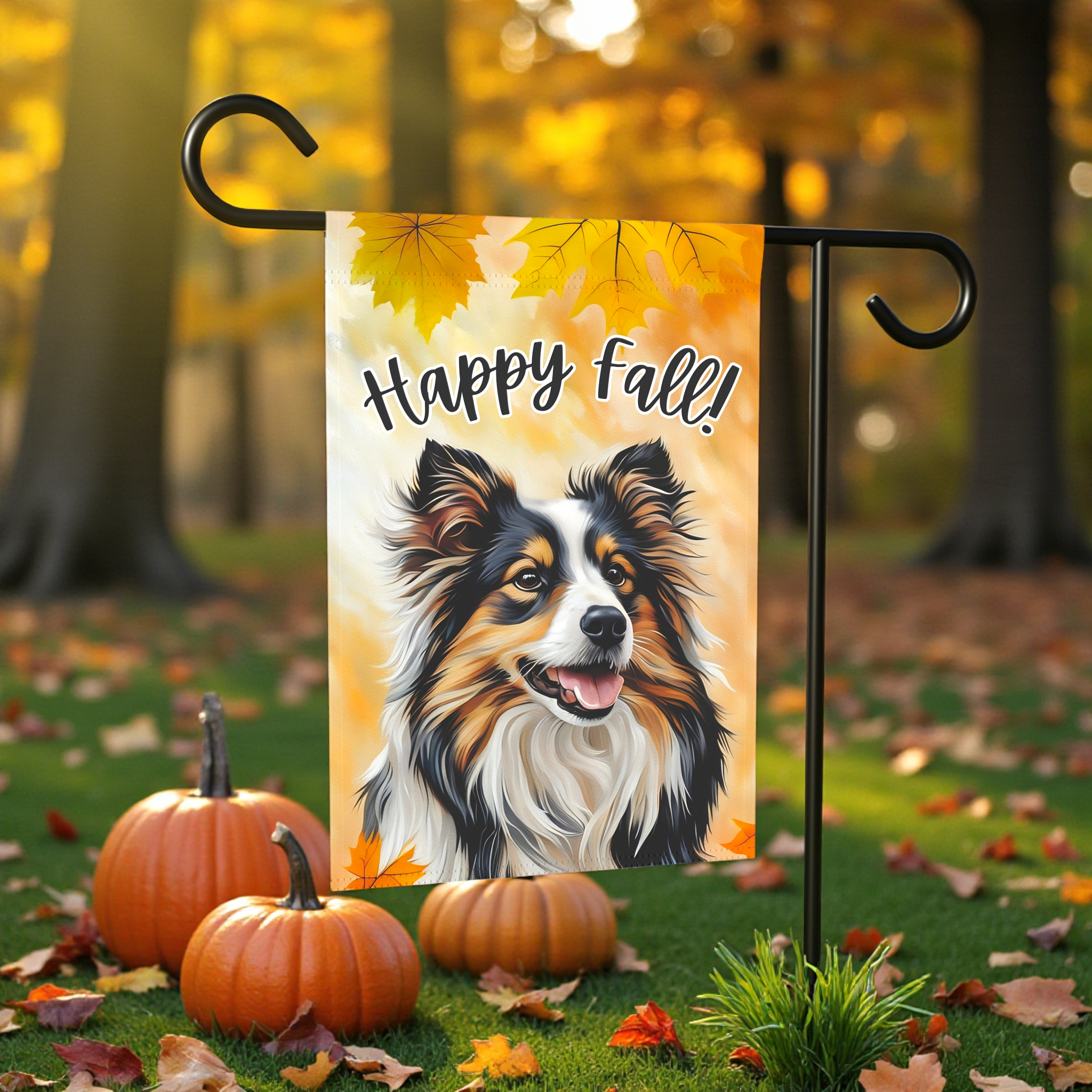 Happy Fall Sheltie Garden Flag