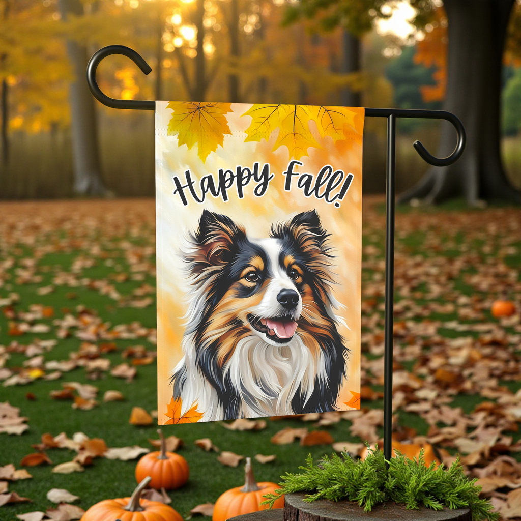 Happy Fall Sheltie Garden Flag