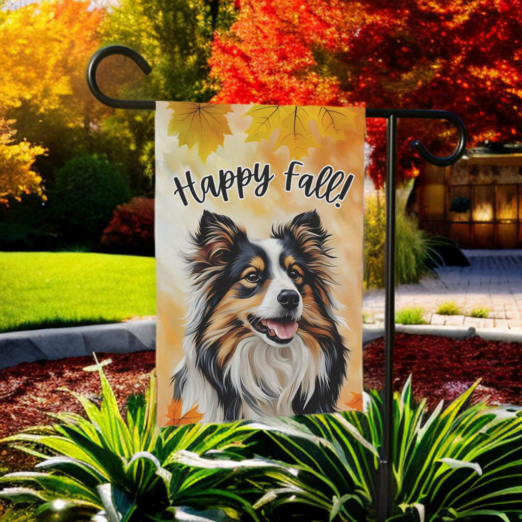 Happy Fall Sheltie Garden Flag