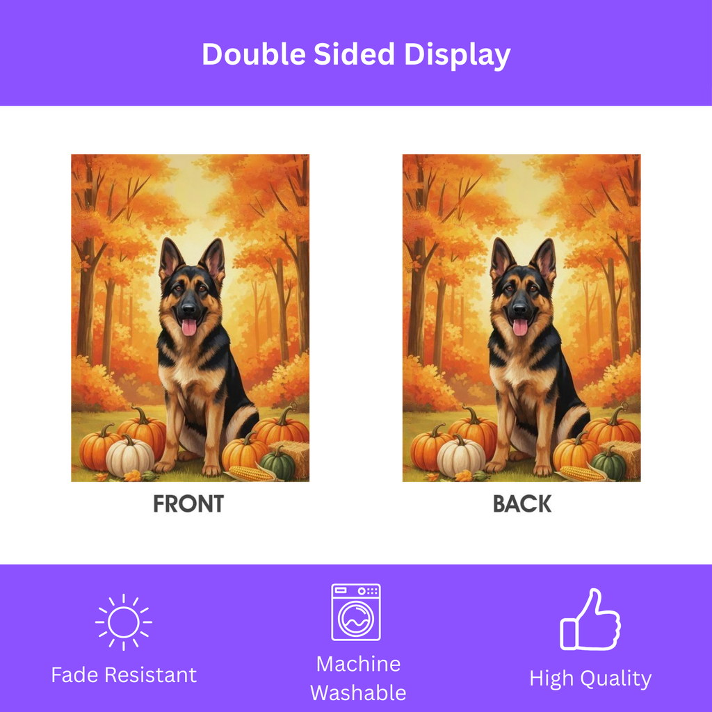 Fall Pumpkin German Shepherd Garden Flag