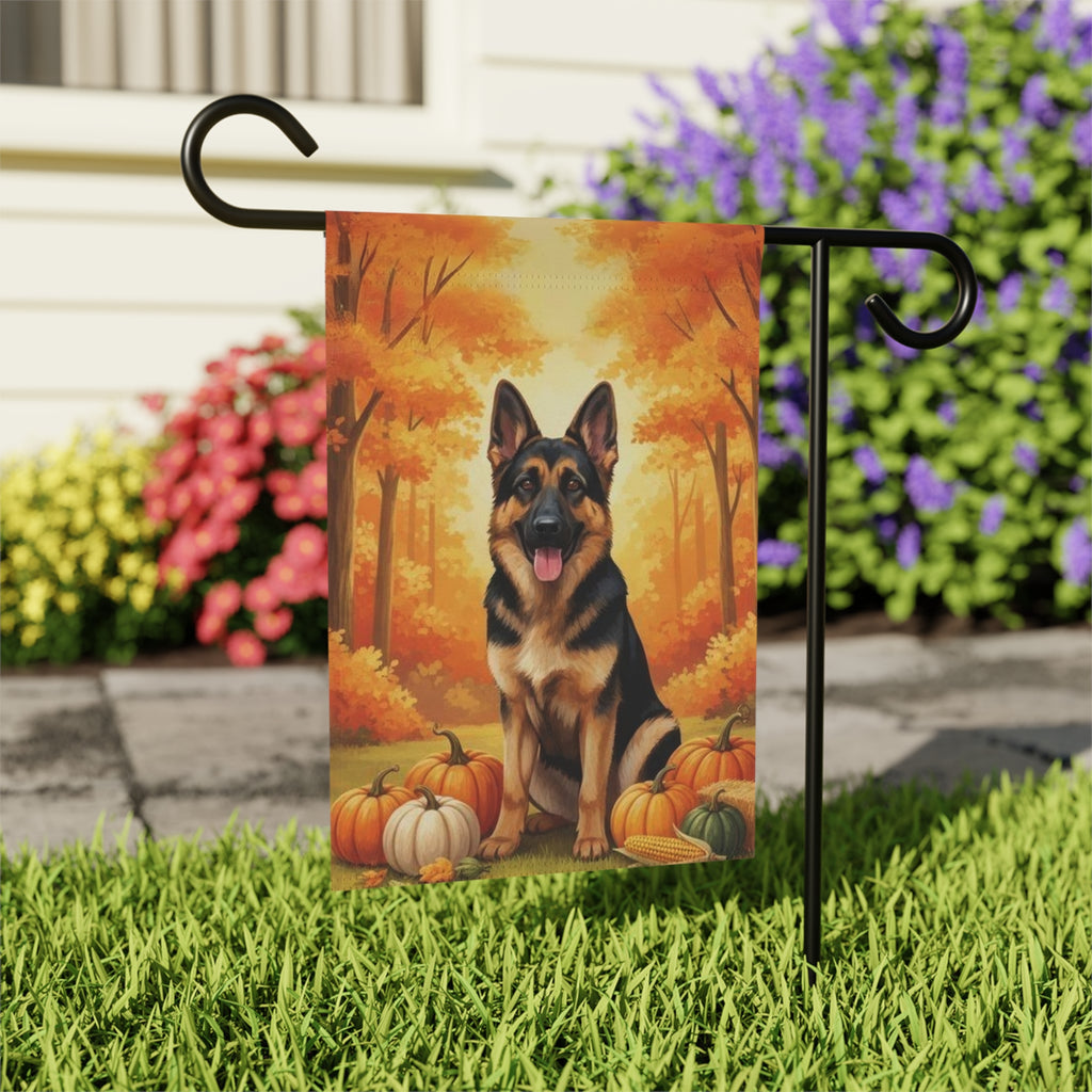 Fall Pumpkin German Shepherd Garden Flag