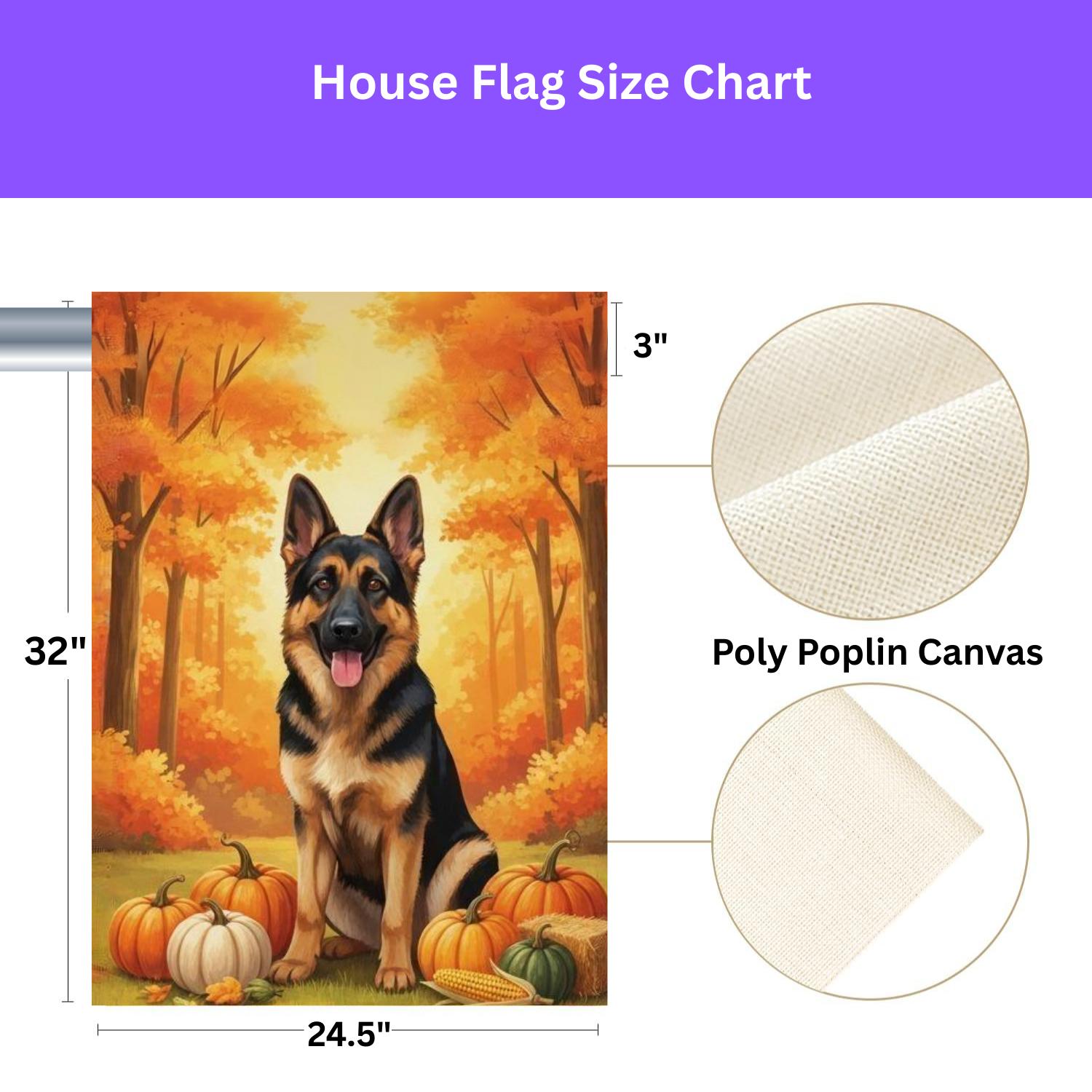 Fall Pumpkin German Shepherd Garden Flag