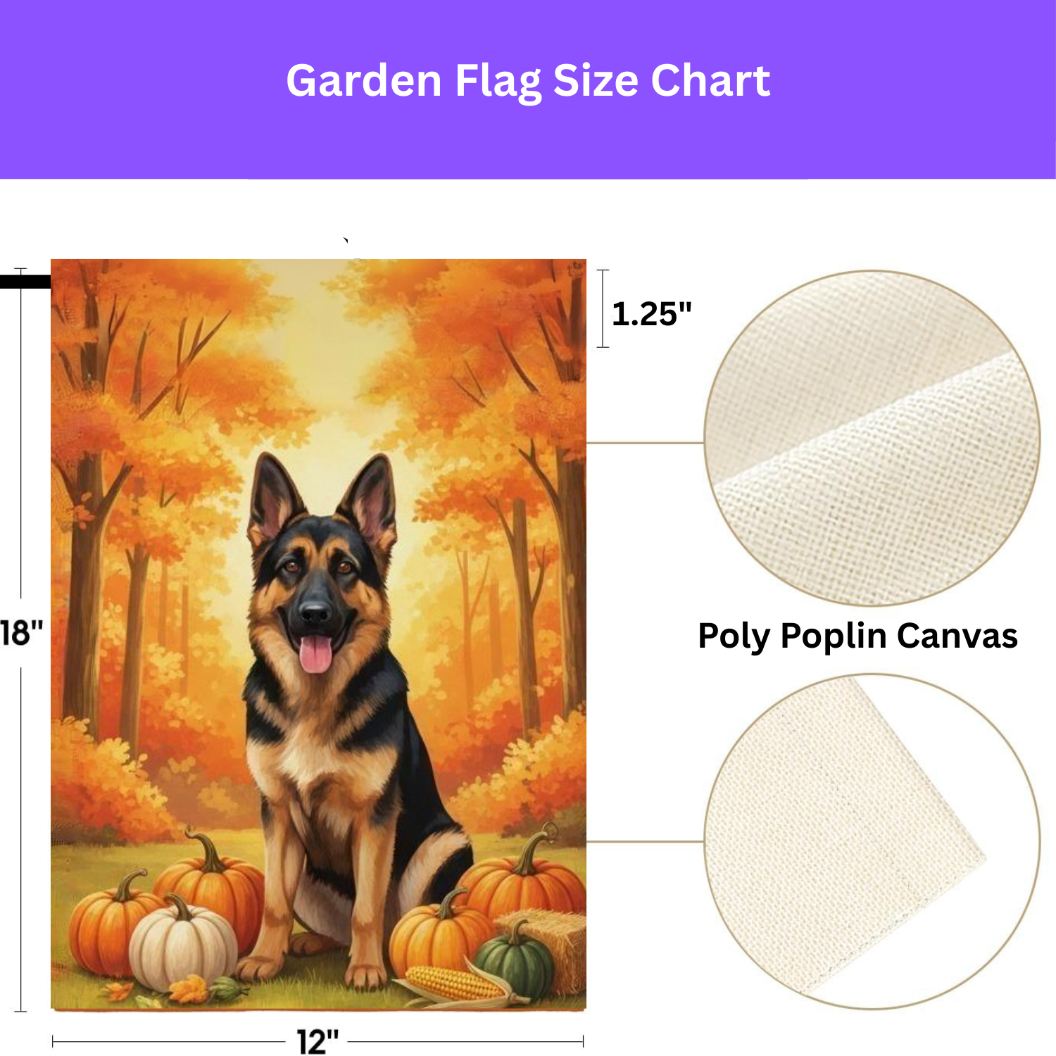 Fall Pumpkin German Shepherd Garden Flag