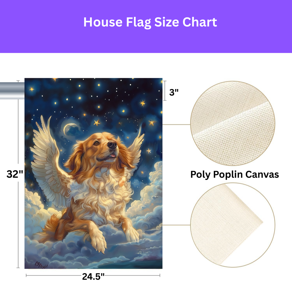 Golden Retriever Angel Garden Flag - yard display - Dragonfire Gardens