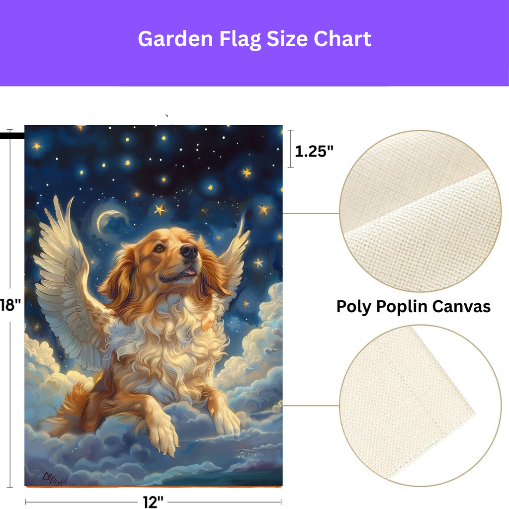 Golden Retriever Angel Garden Flag - porch decor - Dragonfire Gardens