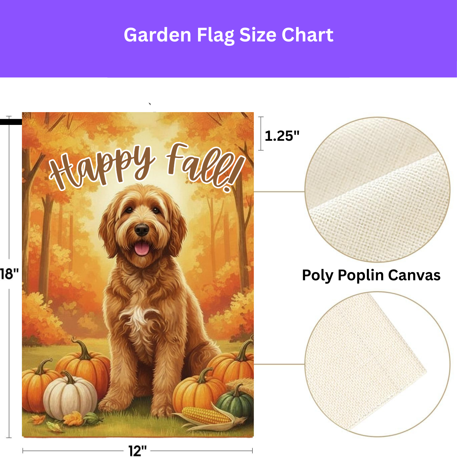 Happy Fall Pumpkin Golden Noodle Garden Flag - porch decor - Dragonfire Gardens