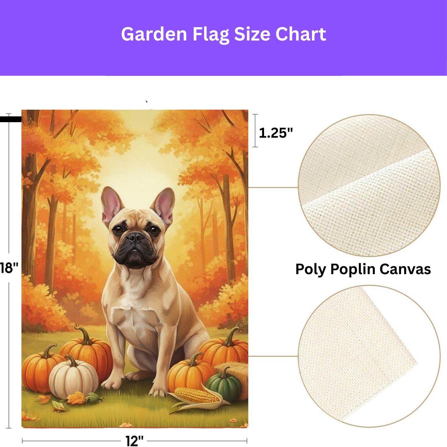 Fall Pumpkin French Bulldog Garden Flag - porch decor - Dragonfire Gardens