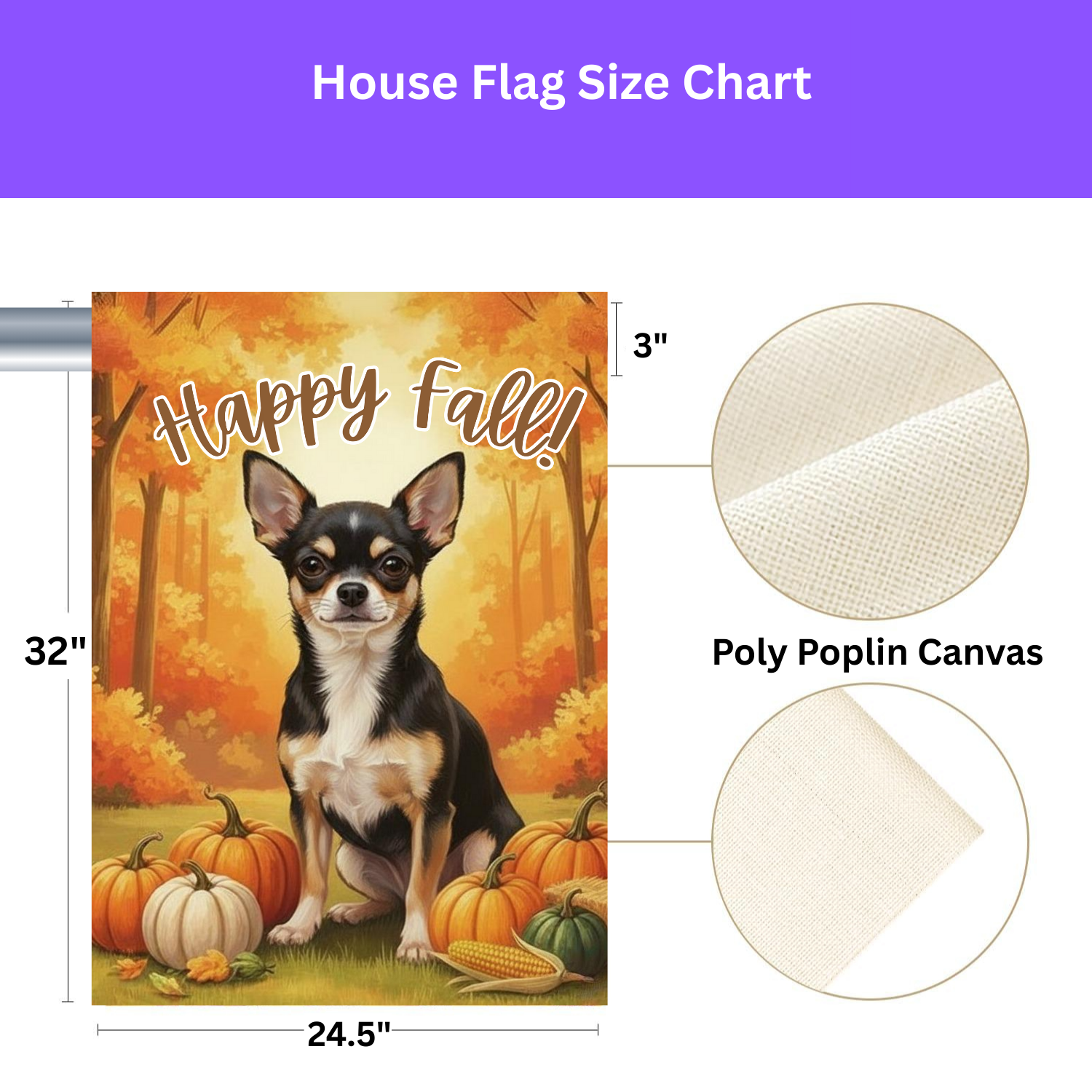 Fall Pumpkin Chihuahua Garden Flag - yard display - Dragonfire Gardens