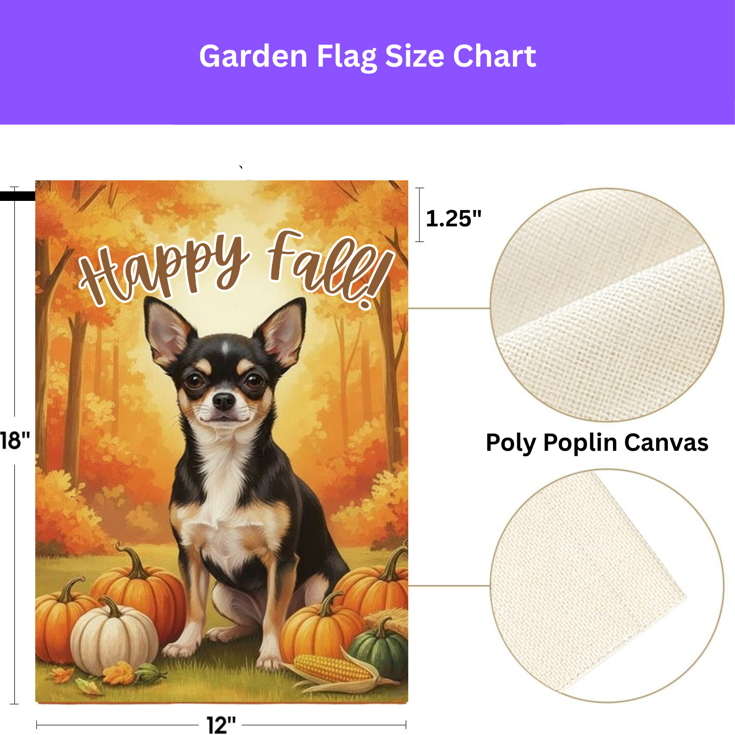 Fall Pumpkin Chihuahua Garden Flag - porch decor - Dragonfire Gardens