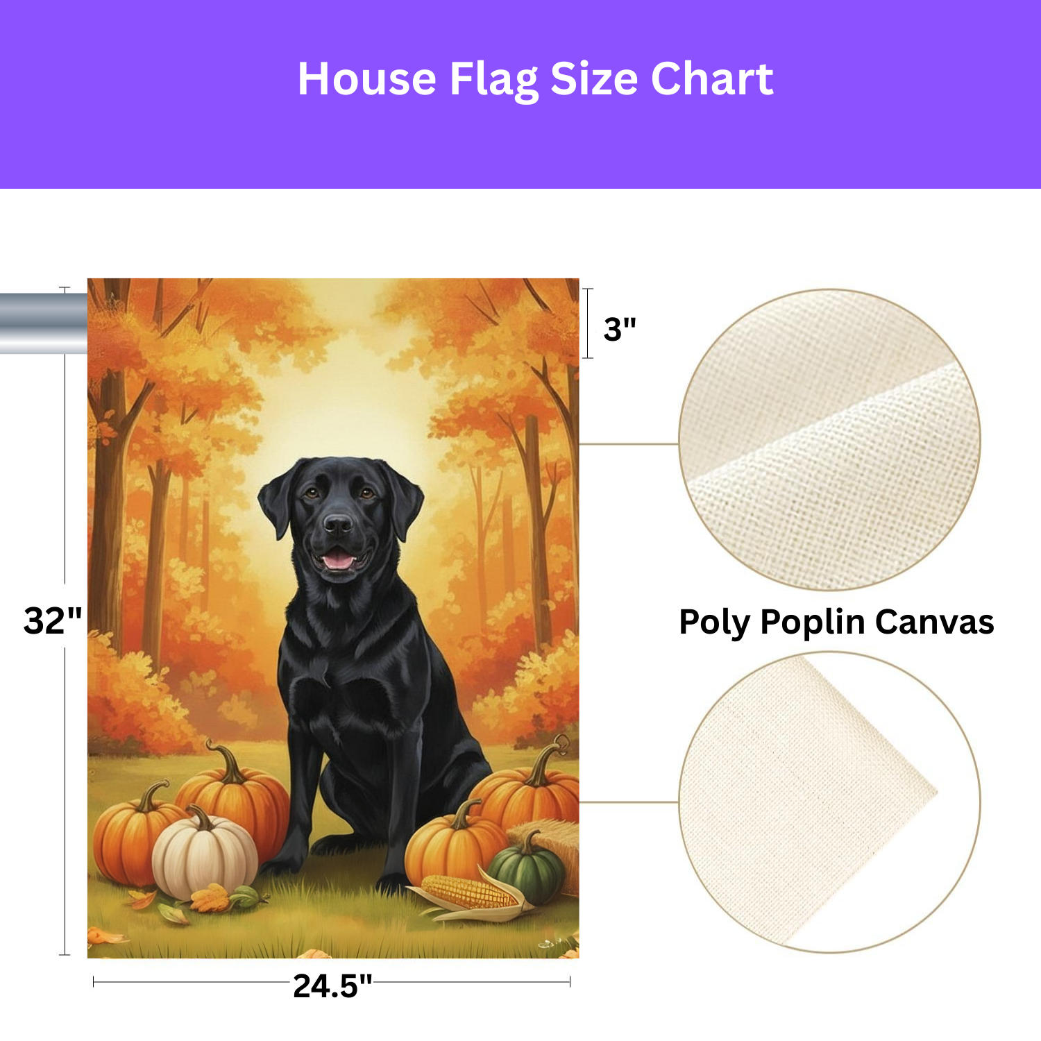 Fall Pumpkin Black Labrador Retriever Garden Flag - yard display - Dragonfire Gardens