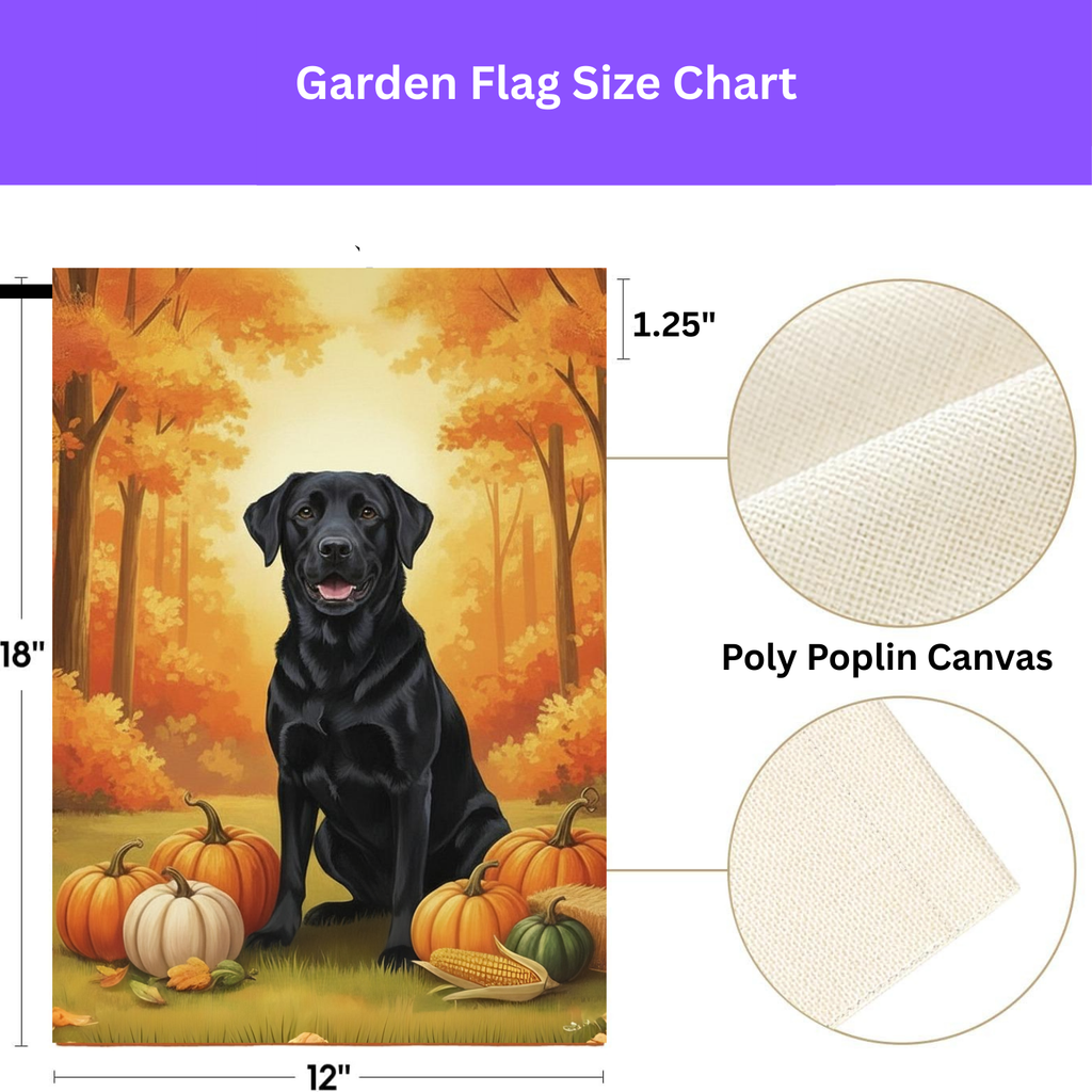 Fall Pumpkin Black Labrador Retriever Garden Flag - porch decor - Dragonfire Gardens