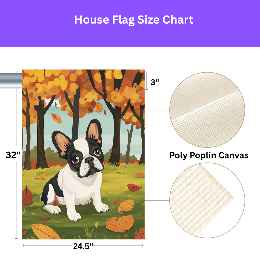 Fall French Bulldog Garden Flag