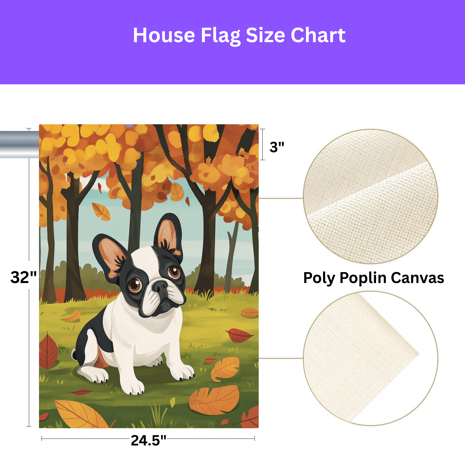 Fall French Bulldog Garden Flag