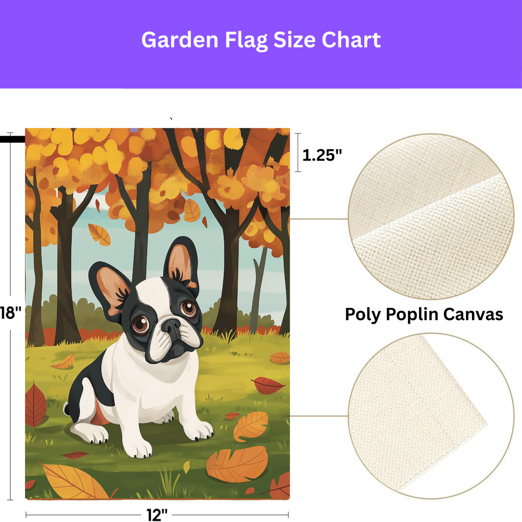 Fall French Bulldog Garden Flag