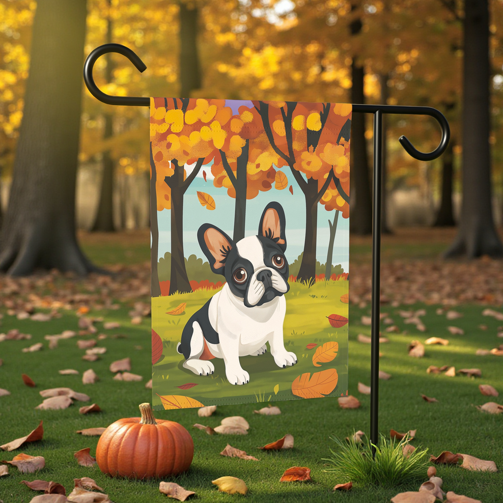 Fall French Bulldog Garden Flag
