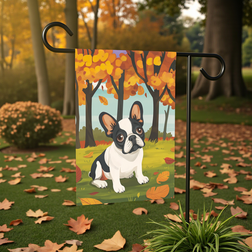 Fall French Bulldog Garden Flag
